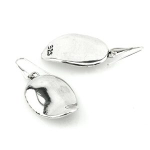 עגיליי כסף 925, חלקים מבריקים בצורת טיפה מכופפת לאחור