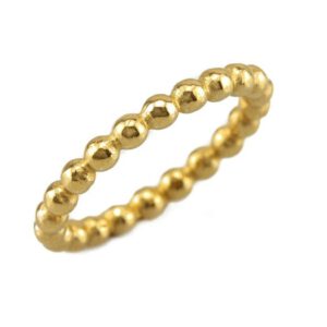 טבעת כדורי זהב 14 קראט מינימליסטית מעודנת